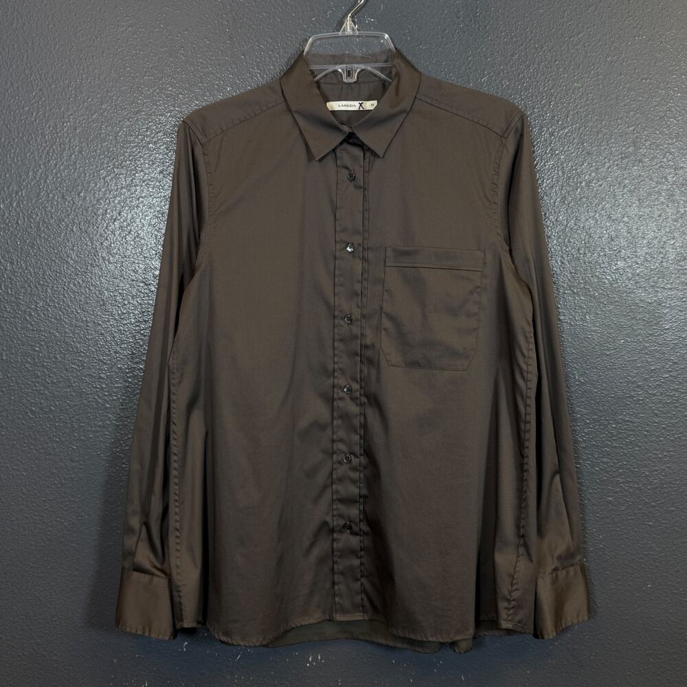 Lareida 40 women’s gray long sleeve button up oversized shirt